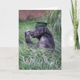 Tarjeta Chimpancé con tapa verde de graduación
