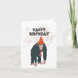 Tarjeta Chimpancé de monos celebrando la fiesta de cumplea