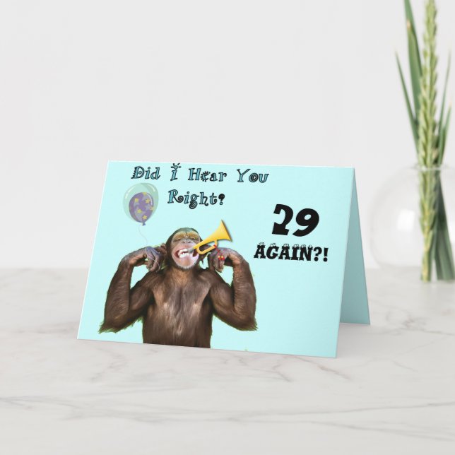 Tarjeta Chimpancé gracioso por el cumpleaños de Hill (Anverso)
