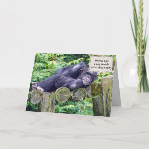 Tarjeta chimpancé somnoliento por cumpleaños humorístico