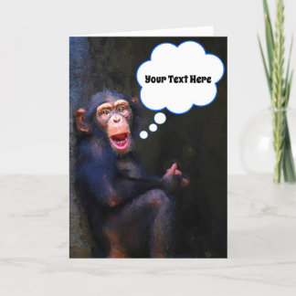 Tarjeta Chimpanzee Funny Face Wildlife Greet Card
