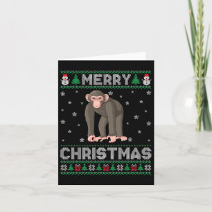 Tarjeta Chimpanzee Hombres Animales Mujeres Niños Navidade