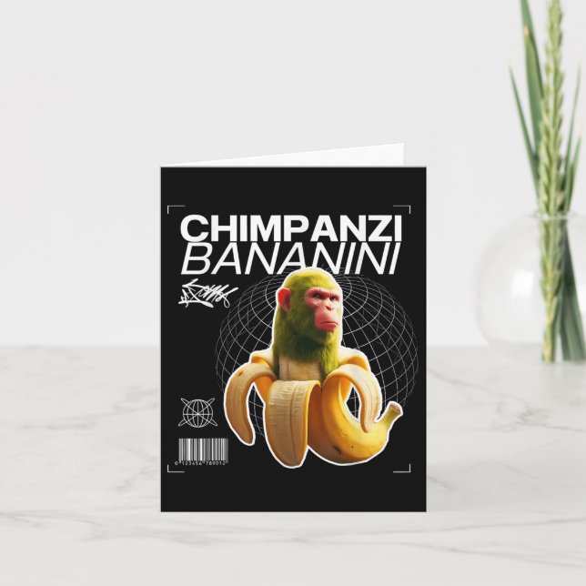 Tarjeta Chimpanzi Bananini Fun Character Art (Anverso)