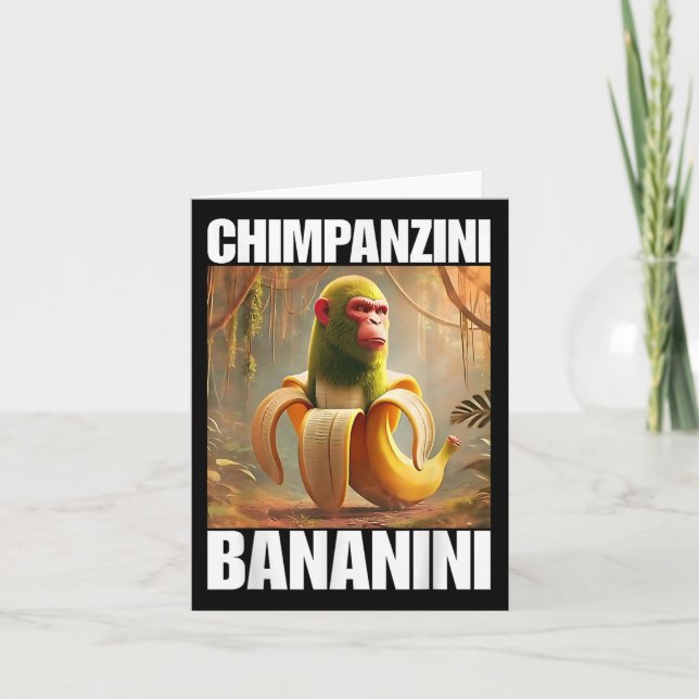 Tarjeta Chimpanzini Bananini - Meme de Brainrot italiano (Anverso)
