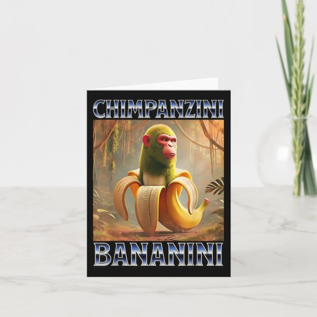 Tarjeta Chimpanzini Bananini - Meme de Brainrot italiano (Anverso)