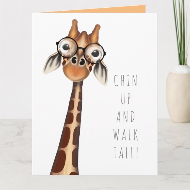 Tarjeta ¡Chin Up! Postcard - Giraffe Estúpido (Anverso)