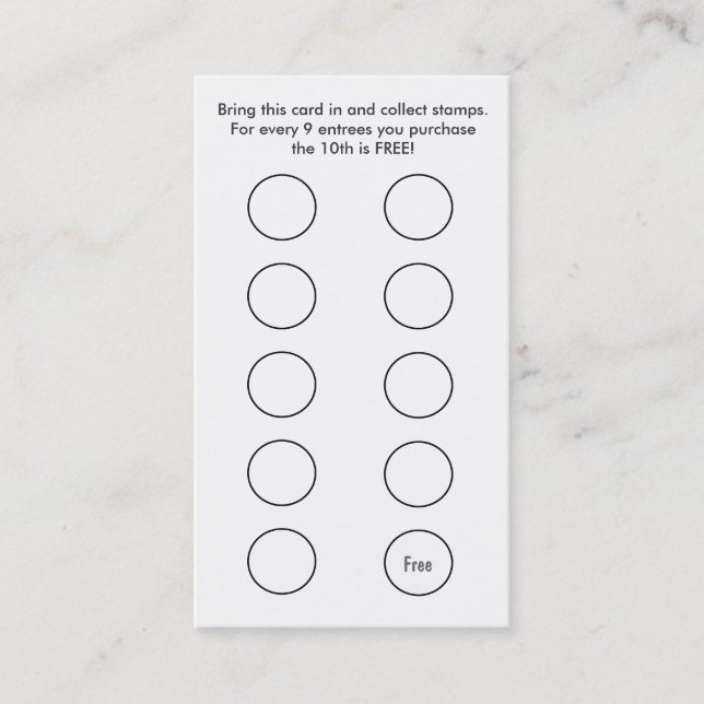 Tarjeta china de la lealtad de la tarjeta de (Anverso)