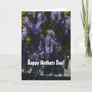 Tarjeta china del día de madres de las glicinias