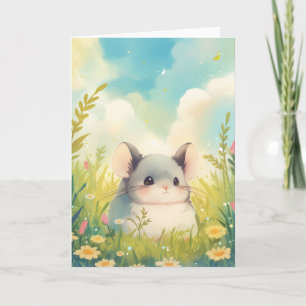 Tarjeta Chinchilla Arropada en el Abrazo de la Naturaleza
