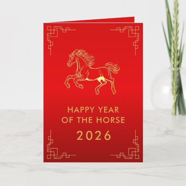 Tarjeta Chinese lunar New Year - Year of the Horse 2026 (Anverso)