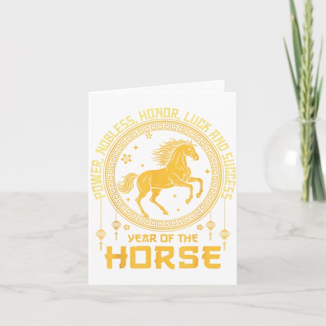 Tarjeta Chinese New Year 2026 Horse Happy Chinese New Year (Anverso)