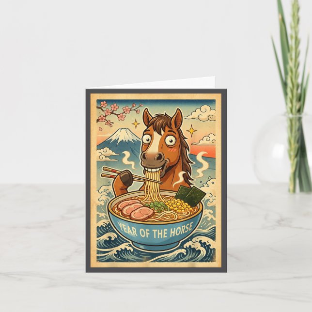 Tarjeta Chinese New Year 2026 Of The Horse Ramen Lunar New (Anverso)