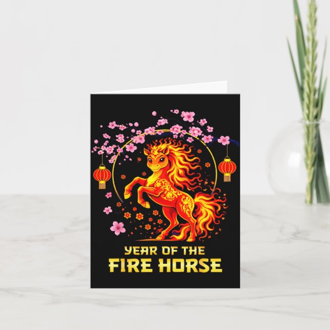 Tarjeta Chinese New Year 2026 Year Of The Fire Horse  (Anverso)