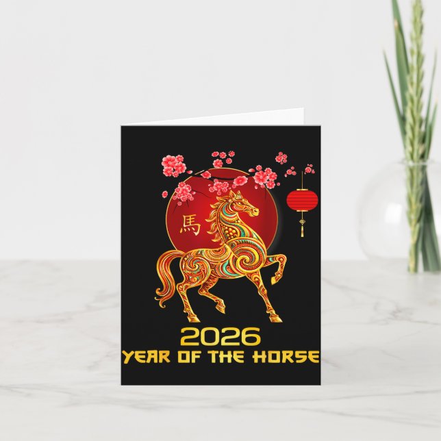 Tarjeta Chinese New Year 2026 Year Of The Horse For Women  (Anverso)