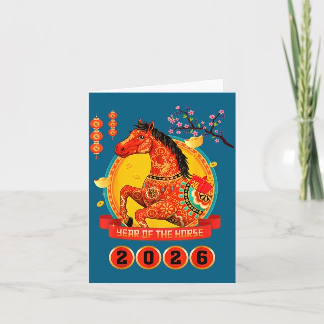 Tarjeta Chinese New Year 2026 Year Of The Horse Happy Luna (Anverso)