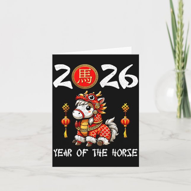 Tarjeta Chinese New Year 2026 Year Of The Horse Happy New  (Anverso)