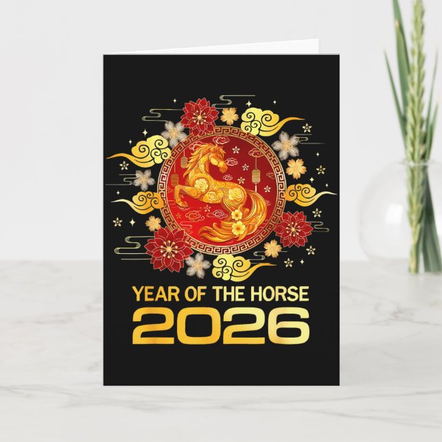Tarjeta Chinese New Year 2026 Year Of The Horse Happy New  (Anverso)