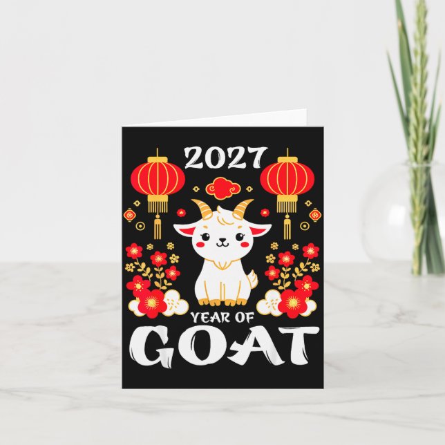 Tarjeta Chinese New Year 2027 Year Of The Goat 2027 New Ye (Anverso)