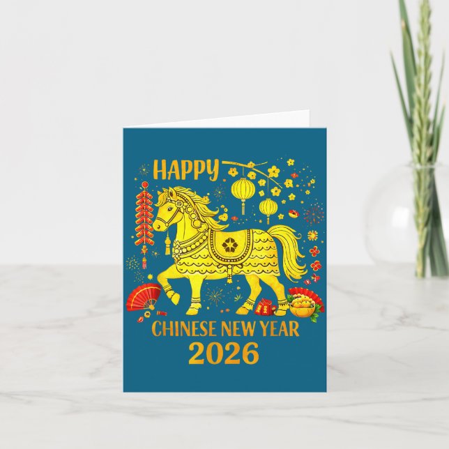 Tarjeta Chinese New Year Clothing Year Of The Horse 2026  (Anverso)