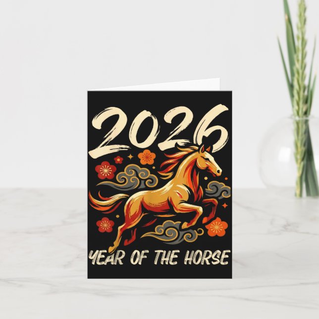 Tarjeta Chinese New Year Lunar Year Of The Horse 2026  (Anverso)