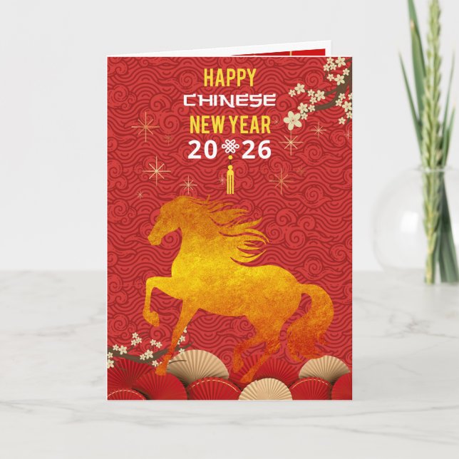 Tarjeta Chinese New year of the Horse 2026  (Anverso)