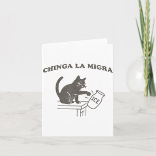 Tarjeta Chinga La Migra Inmigración Abolir Hielo Gato Dive