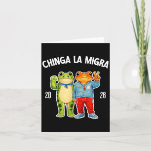 Tarjeta Chinga la migra rana divertida gráfica de protesta