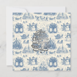 Tarjeta Chinoisería de toile de invierno azul