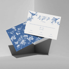 Tarjeta Chinoiserie Delft Blue Birds Spring RSVP