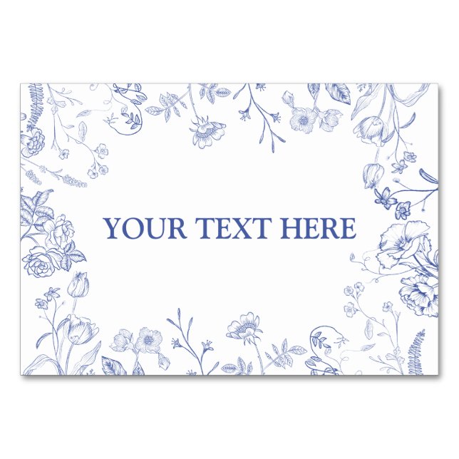 Tarjeta Chinoiserie francesa Blue Victorian Food P (Anverso)
