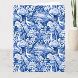 Tarjeta Chinoserie Azul y Blanco Serie Diseño 8