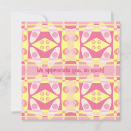 Tarjeta Chintz bohemio 24 Gratitud Amarilla Rosa Bubblegum