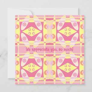 Tarjeta Chintz bohemio 24 Gratitud Amarilla Rosa Bubblegum