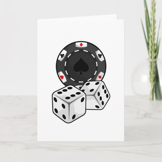 Tarjeta Chip y dados para Poker (Anverso)