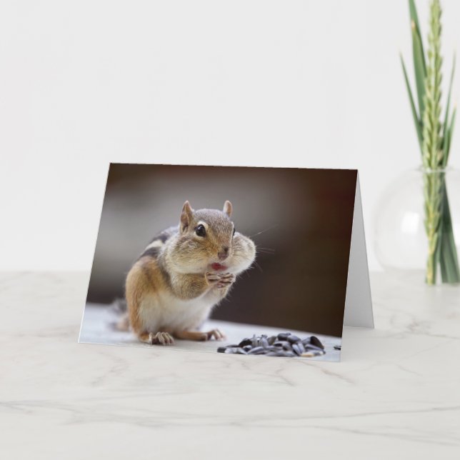 Tarjeta Chipmunk con la foto llena de las mejillas (Anverso)