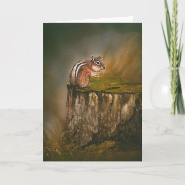 Tarjeta "Chipmunk" Wildlife Art Notecard (Anverso)