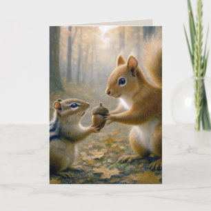 Tarjeta Chipmunk y Squirrel Gracias