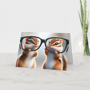 Tarjeta Chipmunks con gafas Humor de cumpleaños