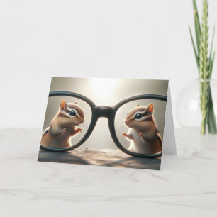 Tarjeta Chipmunks Peering Through Glasses