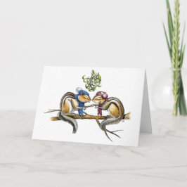 Tarjeta Chipmunks Under the Mistletoe