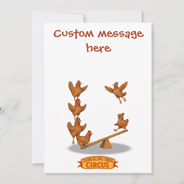 Tarjeta Chirpy Chickens acrobat squad (Anverso)