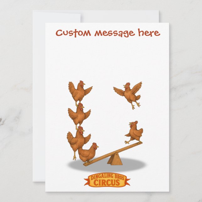 Tarjeta Chirpy Chickens acrobat squad (Anverso)