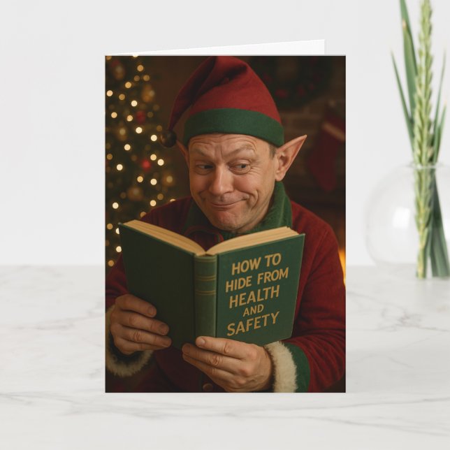 Tarjeta Chirstmas card 'How to hide from Health & Safety'  (Anverso)