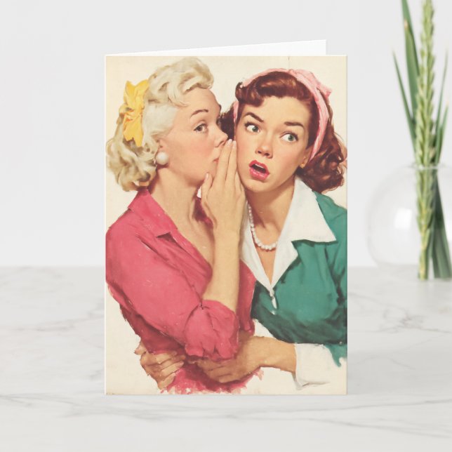 Tarjeta Chismes Retro y Secretos de Glamour (Anverso)