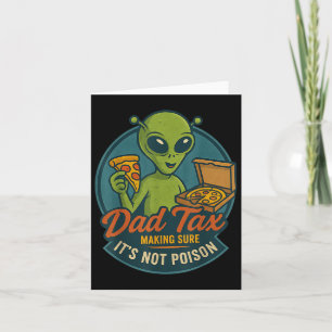 Tarjeta Chiste Alien Pizza, Funny Impuesto A Papá Para El 