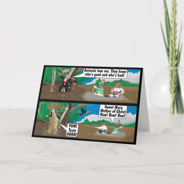 TARJETA CHISTE ALLIGADOR. (Anverso)