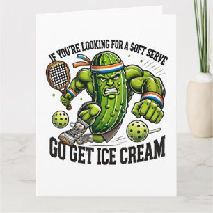 Tarjeta Chiste de Amante de Pickleball con un Pepino Jugan