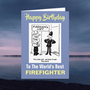 Tarjeta Chiste de bomberos - Feliz cumpleaños