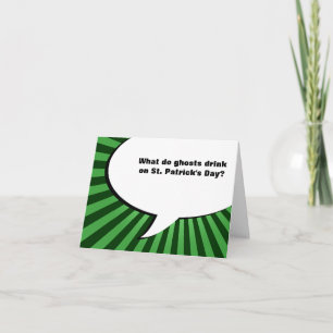 Tarjeta chiste de boos en el día de los patricks