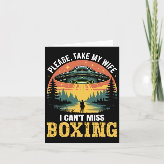 Tarjeta Chiste De Boxeo Ufo Gracioso Para Hombres Retro De (Anverso)
